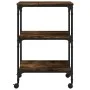 Soporte de impresora 3 niveles roble ahumado 50x41x75 cm de vidaXL, Soportes para impresoras - Ref: Foro24-842288, Precio: 46...