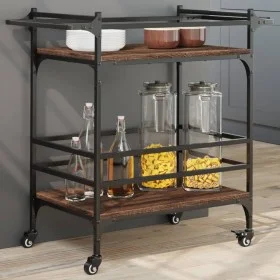 Carrito de cocina madera ingeniería marrón roble 82x40x78,5 cm by vidaXL, Kitchen and dining carts - Ref: Foro24-842365, Pric...