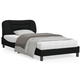 Estructura de cama con cabecero de tela negro 100x200 cm de vidaXL, Camas y somieres - Ref: Foro24-3207753, Precio: 164,56 €,...