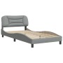 Estructura de cama con cabecero de tela gris claro 100x200 cm de vidaXL, Camas y somieres - Ref: Foro24-3207751, Precio: 141,...