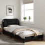 Estructura de cama con cabecero de tela negro 90x190 cm de vidaXL, Camas y somieres - Ref: Foro24-3207739, Precio: 160,49 €, ...