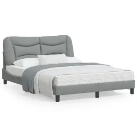 Estructura de cama con cabecero de tela gris claro 140x200 cm de vidaXL, Camas y somieres - Ref: Foro24-3207772, Precio: 223,...