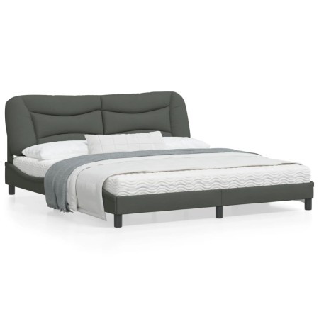 Estructura de cama con cabecero tela gris oscuro 180x200 cm de vidaXL, Camas y somieres - Ref: Foro24-3207787, Precio: 261,03...