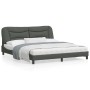Estructura de cama con cabecero tela gris oscuro 180x200 cm de vidaXL, Camas y somieres - Ref: Foro24-3207787, Precio: 261,03...