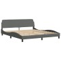 Estructura de cama con cabecero tela gris oscuro 180x200 cm de vidaXL, Camas y somieres - Ref: Foro24-3207787, Precio: 261,03...