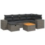 Set de sofás de jardín 7 piezas con cojines ratán PE gris de vidaXL, Conjuntos de jardín - Ref: Foro24-3265176, Precio: 421,0...
