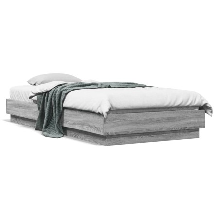 Estructura de cama madera de ingeniería gris Sonoma 90x200 cm de vidaXL, Camas y somieres - Ref: Foro24-839607, Precio: 89,33...