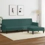 Sofá cama de 2 plazas con taburete terciopelo verde oscuro de vidaXL, Sofás - Ref: Foro24-3216238, Precio: 322,67 €, Descuent...