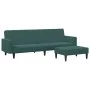 Sofá cama de 2 plazas con taburete terciopelo verde oscuro de vidaXL, Sofás - Ref: Foro24-3216238, Precio: 322,67 €, Descuent...