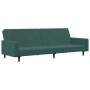 Sofá cama de 2 plazas con taburete terciopelo verde oscuro de vidaXL, Sofás - Ref: Foro24-3216238, Precio: 330,06 €, Descuent...