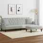 Sofá cama 2 plazas con almohadas taburete terciopelo gris claro de vidaXL, Sofás - Ref: Foro24-3216219, Precio: 328,33 €, Des...