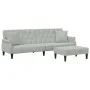 Sofá cama 2 plazas con almohadas taburete terciopelo gris claro de vidaXL, Sofás - Ref: Foro24-3216219, Precio: 328,33 €, Des...