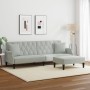 Sofá cama 2 plazas con almohadas taburete terciopelo gris claro de vidaXL, Sofás - Ref: Foro24-3216219, Precio: 332,29 €, Des...