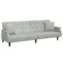 Sofá cama 2 plazas con almohadas taburete terciopelo gris claro de vidaXL, Sofás - Ref: Foro24-3216219, Precio: 328,33 €, Des...