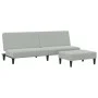 Sofá cama de 2 plazas con taburete terciopelo gris claro by vidaXL, Sofas - Ref: Foro24-3216231, Price: 281,88 €, Discount: %
