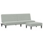 Sofá cama de 2 plazas con taburete terciopelo gris claro de vidaXL, Sofás - Ref: Foro24-3216231, Precio: 286,29 €, Descuento: %