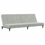Sofá cama de 2 plazas con taburete terciopelo gris claro de vidaXL, Sofás - Ref: Foro24-3216231, Precio: 286,29 €, Descuento: %