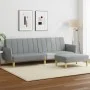 Sofá cama de 2 plazas con taburete tela gris claro de vidaXL, Sofás - Ref: Foro24-3216246, Precio: 332,40 €, Descuento: %