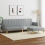 Sofá cama de 2 plazas con taburete tela gris claro de vidaXL, Sofás - Ref: Foro24-3216246, Precio: 319,38 €, Descuento: %