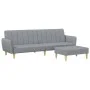 Sofá cama de 2 plazas con taburete tela gris claro de vidaXL, Sofás - Ref: Foro24-3216246, Precio: 332,40 €, Descuento: %