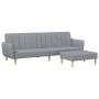 Sofá cama de 2 plazas con taburete tela gris claro de vidaXL, Sofás - Ref: Foro24-3216246, Precio: 319,38 €, Descuento: %