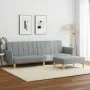 Sofá cama de 2 plazas con taburete tela gris claro de vidaXL, Sofás - Ref: Foro24-3216246, Precio: 332,40 €, Descuento: %