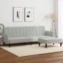 Sofá cama de 2 plazas con taburete terciopelo gris claro de vidaXL, Sofás - Ref: Foro24-3216250, Precio: 321,06 €, Descuento: %