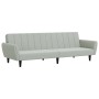 Sofá cama de 2 plazas con taburete terciopelo gris claro de vidaXL, Sofás - Ref: Foro24-3216250, Precio: 321,06 €, Descuento: %