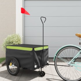 Remolque para bicicleta hierro negro y verde 30 kg de vidaXL, Remolques para bicicletas - Ref: Foro24-94102, Precio: 98,88 €,...
