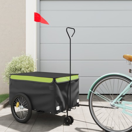Remolque para bicicleta hierro negro y verde 30 kg de vidaXL, Remolques para bicicletas - Ref: Foro24-94102, Precio: 98,88 €,...