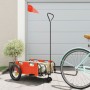 Remolque para bicicletas hierro y tela Oxford naranja de vidaXL, Remolques para bicicletas - Ref: Foro24-94180, Precio: 79,24...