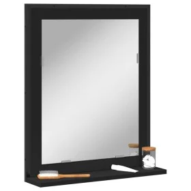 Espejo de baño con estante madera ingeniería negro 50x12x60 cm by vidaXL, bathroom vanities - Ref: Foro24-842416, Price: 51,2...