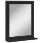 Espejo de baño con estante madera ingeniería negro 50x12x60 cm de vidaXL, Tocadores de baño - Ref: Foro24-842416, Precio: 51,...