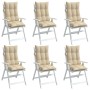Cojines de silla con respaldo alto 6 uds tela Oxford beige de vidaXL, Cojines para sillas y sofás - Ref: Foro24-377613, Preci...
