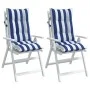 Cojines silla respaldo alto 2 uds tela Oxford rayas azul blanco de vidaXL, Cojines para sillas y sofás - Ref: Foro24-377647, ...