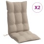 Cojines de silla con respaldo alto 2 uds tela Oxford gris taupe de vidaXL, Cojines para sillas y sofás - Ref: Foro24-377626, ...