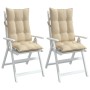 Cojines de silla con respaldo alto 2 uds tela Oxford beige de vidaXL, Cojines para sillas y sofás - Ref: Foro24-377611, Preci...