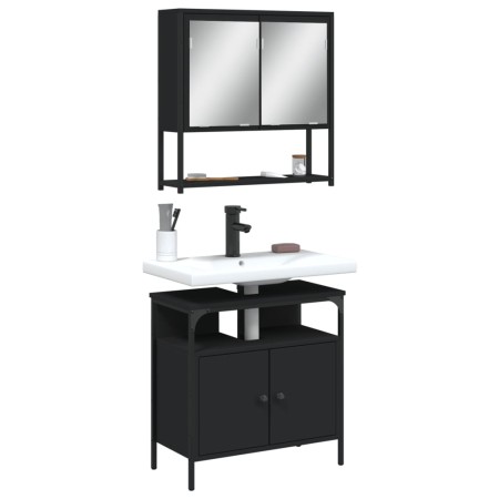 Juego de muebles de baño 2 pzas madera contrachapada negro de vidaXL, Muebles de baño - Ref: Foro24-3214655, Precio: 103,61 €...