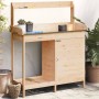 Mesa para macetas con armario madera de abeto 110,5x45x124,5 cm de vidaXL, Soportes para macetas - Ref: Foro24-156343, Precio...