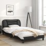Estructura de cama con cabecero cuero sintético negro y blanco de vidaXL, Camas y somieres - Ref: Foro24-3207986, Precio: 132...