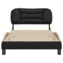 Estructura de cama con cabecero cuero sintético negro y blanco de vidaXL, Camas y somieres - Ref: Foro24-3207986, Precio: 132...