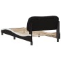 Estructura de cama con cabecero cuero sintético negro y blanco de vidaXL, Camas y somieres - Ref: Foro24-3207986, Precio: 132...