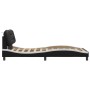 Estructura de cama con cabecero cuero sintético negro y blanco de vidaXL, Camas y somieres - Ref: Foro24-3207986, Precio: 132...