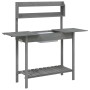 Mesa para macetas con fregadero abeto gris 147,5x44x139,5 cm de vidaXL, Soportes para macetas - Ref: Foro24-156348, Precio: 1...