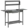 Mesa para macetas con fregadero abeto gris 147,5x44x139,5 cm de vidaXL, Soportes para macetas - Ref: Foro24-156348, Precio: 1...