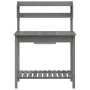 Mesa para macetas con fregadero abeto gris 147,5x44x139,5 cm de vidaXL, Soportes para macetas - Ref: Foro24-156348, Precio: 1...