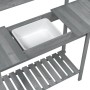 Mesa para macetas con fregadero abeto gris 147,5x44x139,5 cm de vidaXL, Soportes para macetas - Ref: Foro24-156348, Precio: 1...