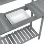 Mesa para macetas con fregadero abeto gris 147,5x44x139,5 cm de vidaXL, Soportes para macetas - Ref: Foro24-156348, Precio: 1...