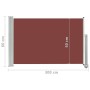 Toldo lateral retráctil de jardín marrón 60x300 cm de vidaXL, Sombrillas - Ref: Foro24-48355, Precio: 45,27 €, Descuento: %