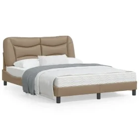 Estructura de cama cabecero cuero sintético capuchino 140x190cm de vidaXL, Camas y somieres - Ref: Foro24-3207999, Precio: 21...